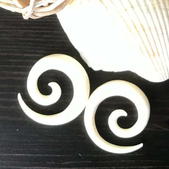 Other - White Bone Spirals Ear Body Jewelry 2g 6mm